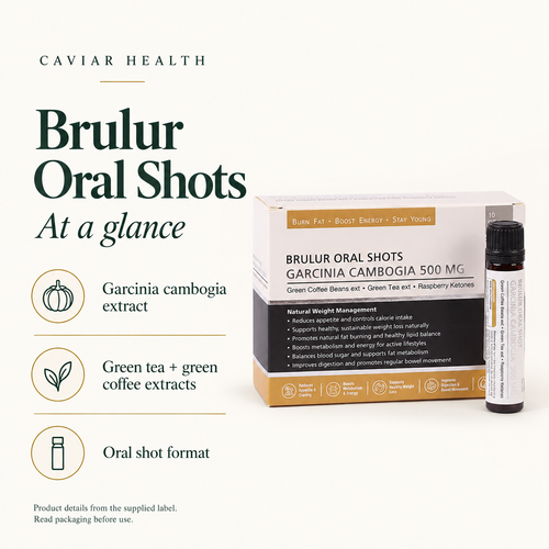 Brulur Oral Shots: ingredients and pack format at a glance