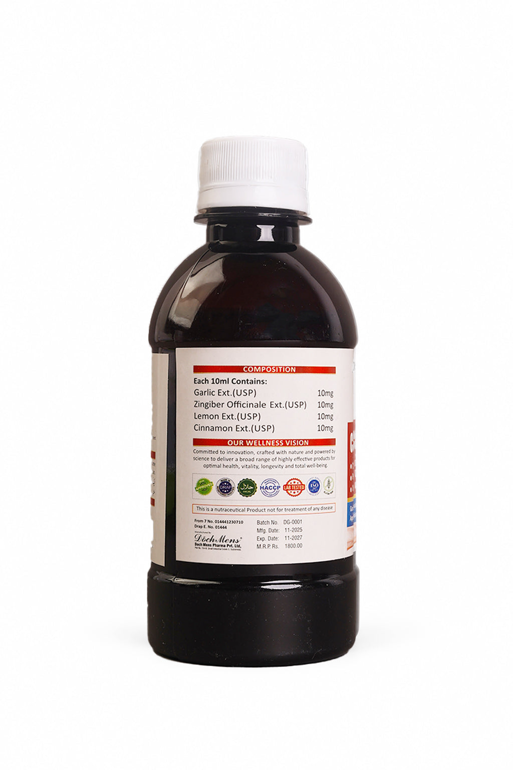 Digicard Syrup — label details and precautions