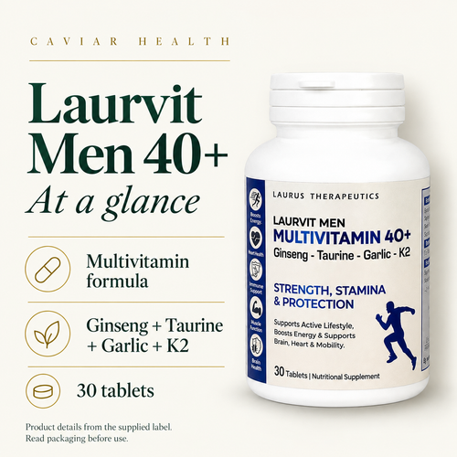 Laurvit Men 40+: ingredients and pack format at a glance