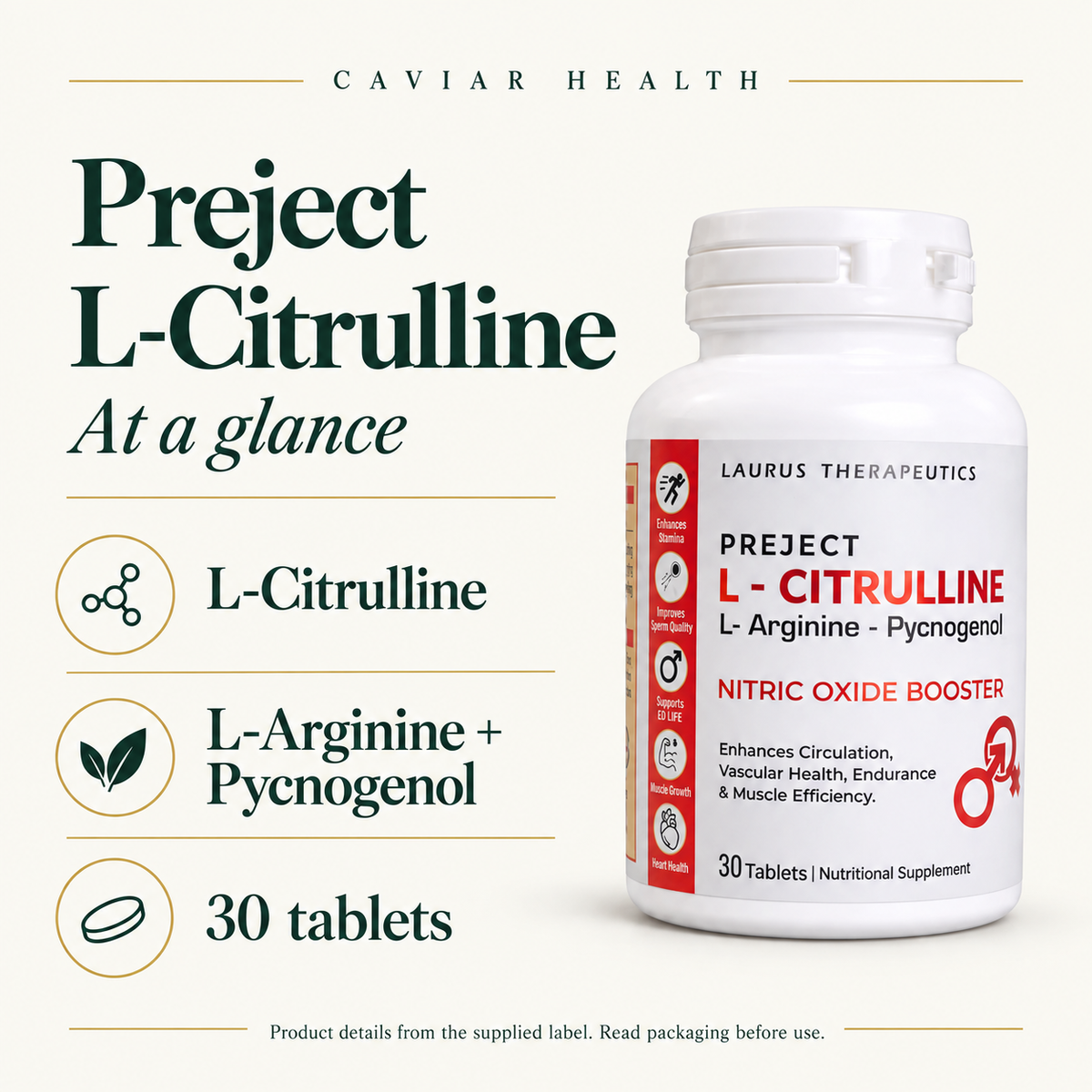 Preject L-Citrulline: ingredients and pack format at a glance